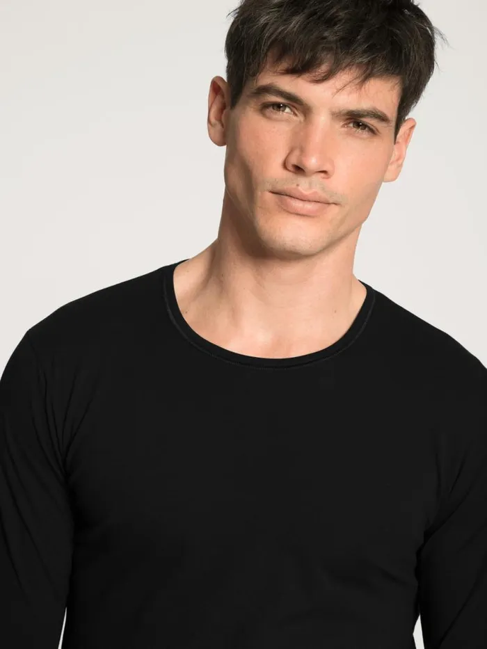 CALIDA Undershirts Shirt Long Sleeve Schwarz 8211 Men