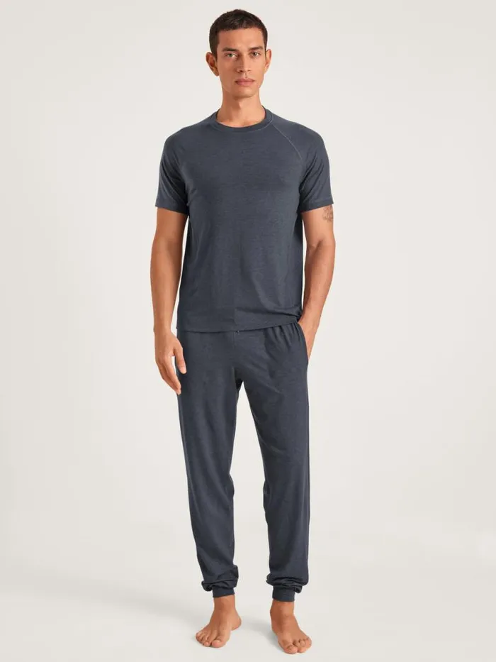 CALIDA Warming Nightwear Shirt Short Sleeve Anthrazit 8211 Men
