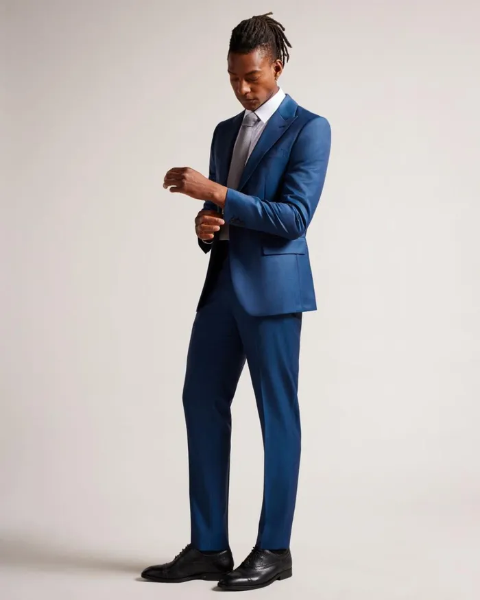 Camburn Fit Trousers Bright Blue Men Ted Baker Suits Camburn Fit Trousers Bright Blue Men Ted Baker Suits