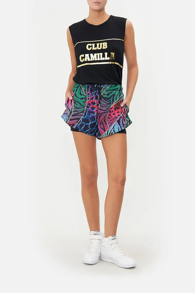 Camilla Activewear Running Short With Bike Pant Under The Neon Sun 8211 Womens Camilla Activewear Running Short With Bike Pant Under The Neon Sun 8211 Womens