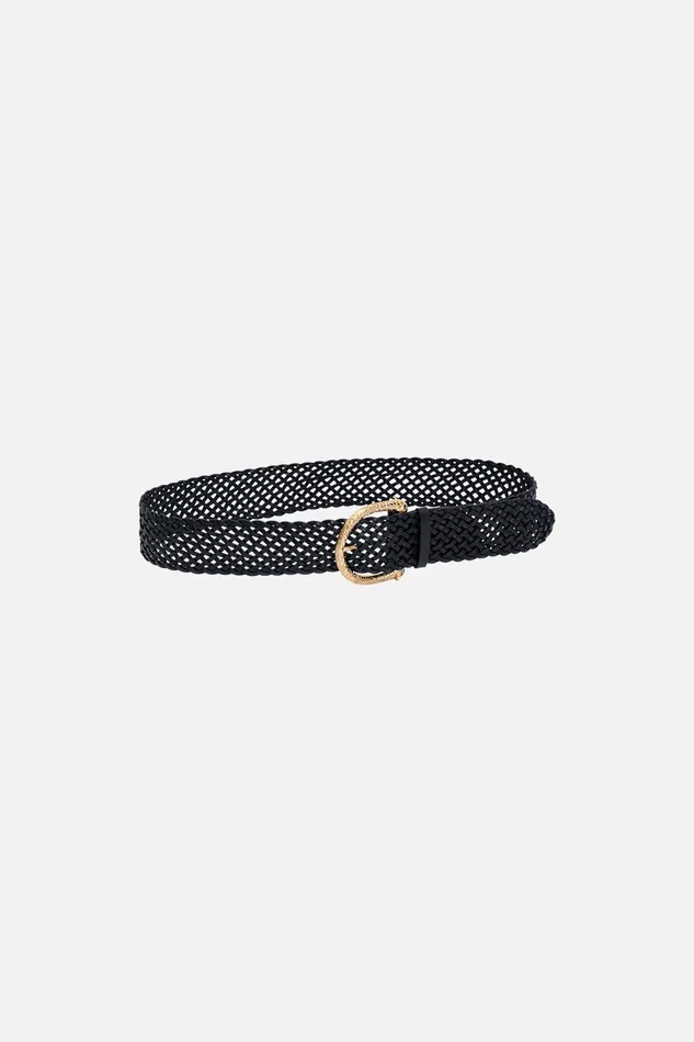 Camilla Belts Braided Leopard Buckle Belt Solid Black 8211 Accessories Camilla Belts Braided Leopard Buckle Belt Solid Black 8211 Accessories