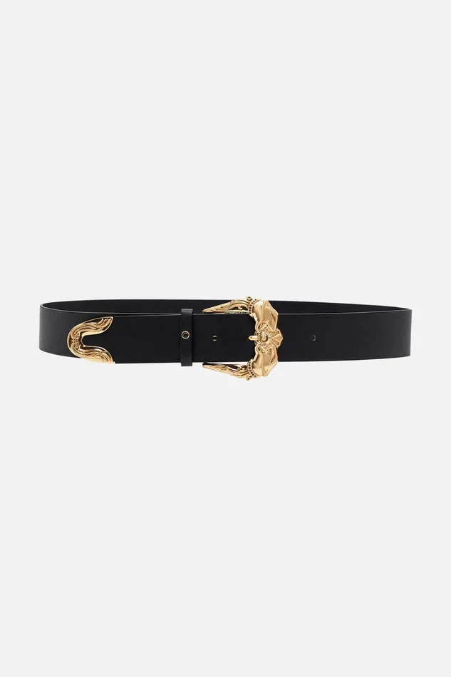 Camilla Belts Buckle Belt Solid Black 8211 Accessories