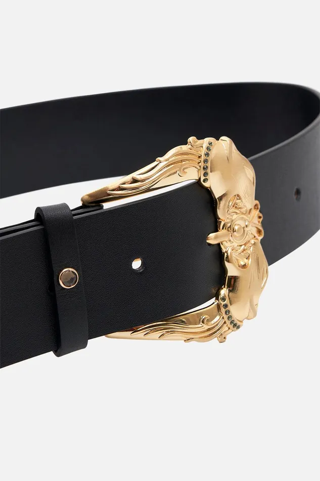 Camilla Belts Buckle Belt Solid Black 8211 Accessories