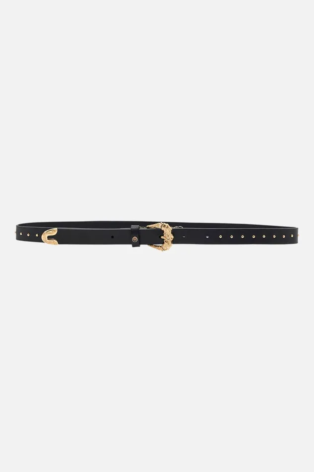 Camilla Belts Skinny Buckle Belt Solid Black 8211 Accessories
