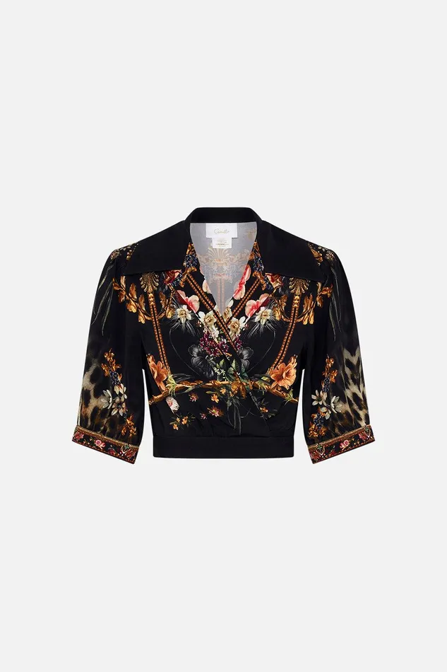 Camilla Blouses and Shirts Cropped Top With Tie Front A Night At The Opera 8211 Womens Camilla Blouses and Shirts Cropped Top With Tie Front A Night At The Opera 8211 Womens