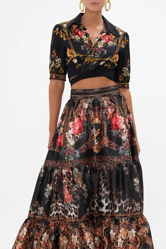 Camilla Blouses and Shirts Cropped Top With Tie Front A Night At The Opera 8211 Womens Camilla Blouses and Shirts Cropped Top With Tie Front A Night At The Opera 8211 Womens