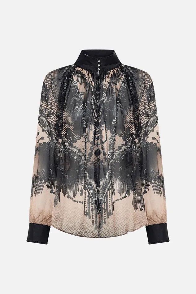 Camilla Blouses and Shirts Raglan Button Up Shirt Curtain Call Chaos 8211 Womens Camilla Blouses and Shirts Raglan Button Up Shirt Curtain Call Chaos 8211 Womens