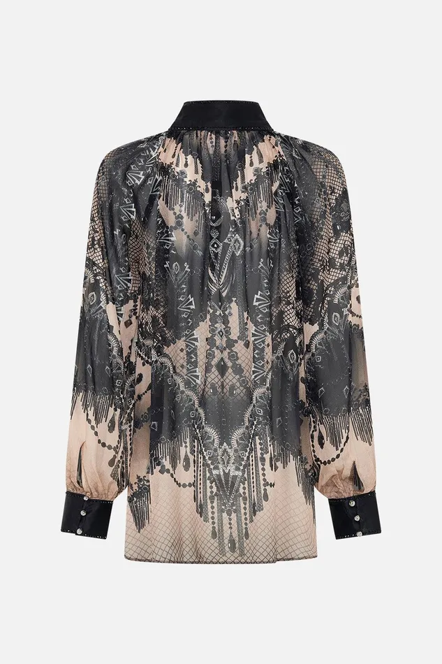 Camilla Blouses and Shirts Raglan Button Up Shirt Curtain Call Chaos 8211 Womens Camilla Blouses and Shirts Raglan Button Up Shirt Curtain Call Chaos 8211 Womens