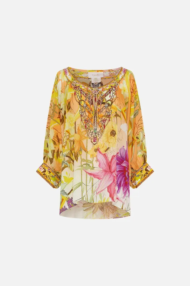 Camilla Blouses and Shirts Raglan Sleeve Blouse With Cuff How Does Your Garden Grow 8211 Womens