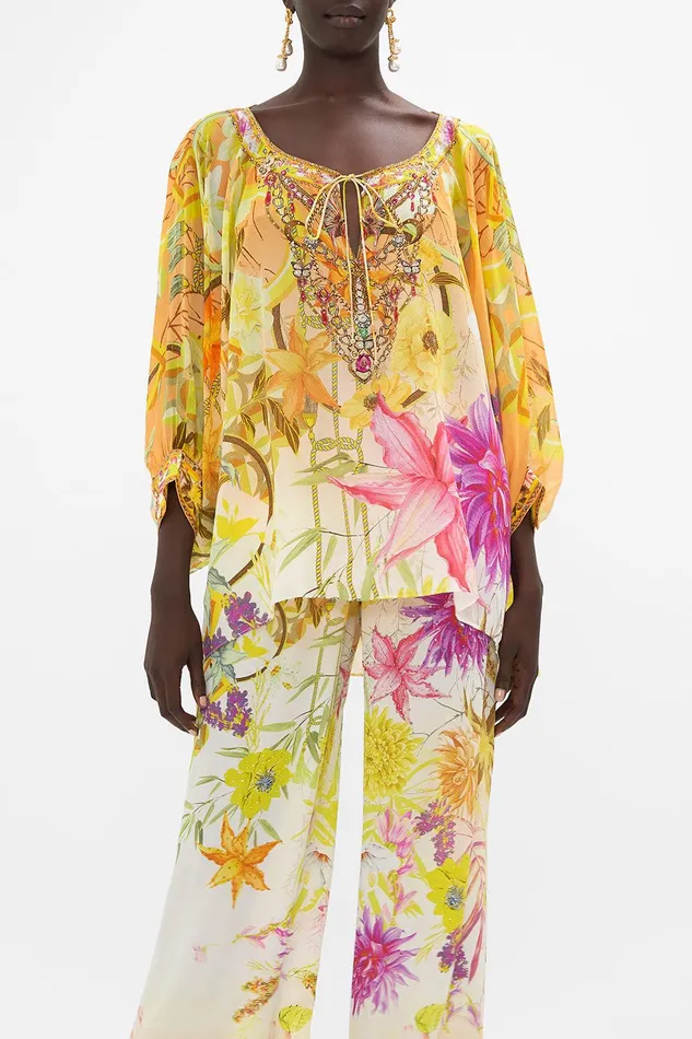 Camilla Blouses and Shirts Raglan Sleeve Blouse With Cuff How Does Your Garden Grow 8211 Womens