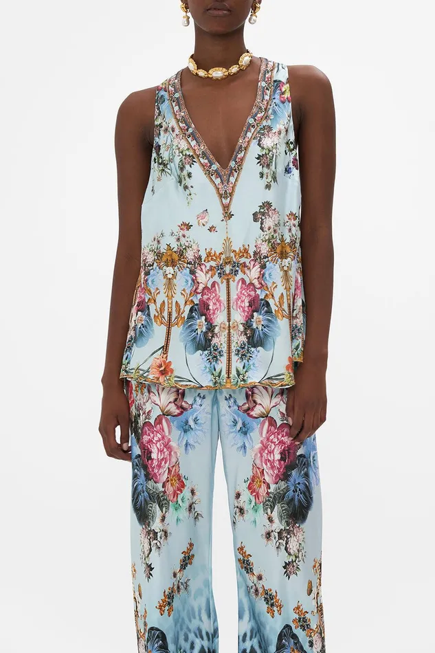 Camilla Blouses and Shirts V Neck Top With Knot Back Letters To Leo 8211 Womens Camilla Blouses and Shirts V Neck Top With Knot Back Letters To Leo 8211 Womens