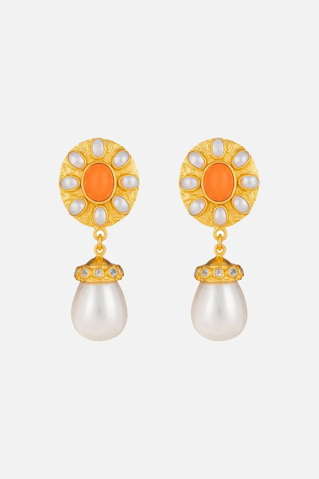 Camilla Jewellery Heather Orange Coral Earrings Multi 8211 Accessories