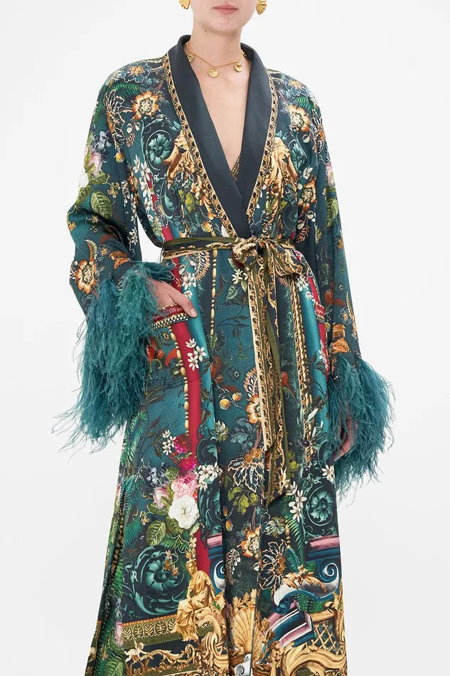 Camilla Kimonos Long Robe With Flared Sleeve Verdis World 8211 Womens Camilla Kimonos Long Robe With Flared Sleeve Verdis World 8211 Womens