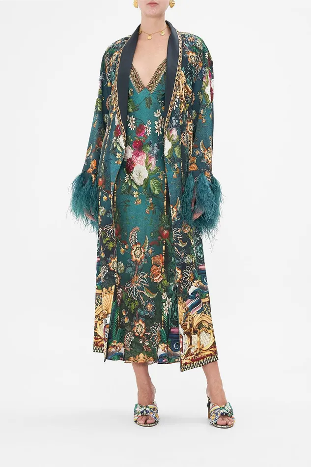 Camilla Kimonos Long Robe With Flared Sleeve Verdis World 8211 Womens Camilla Kimonos Long Robe With Flared Sleeve Verdis World 8211 Womens