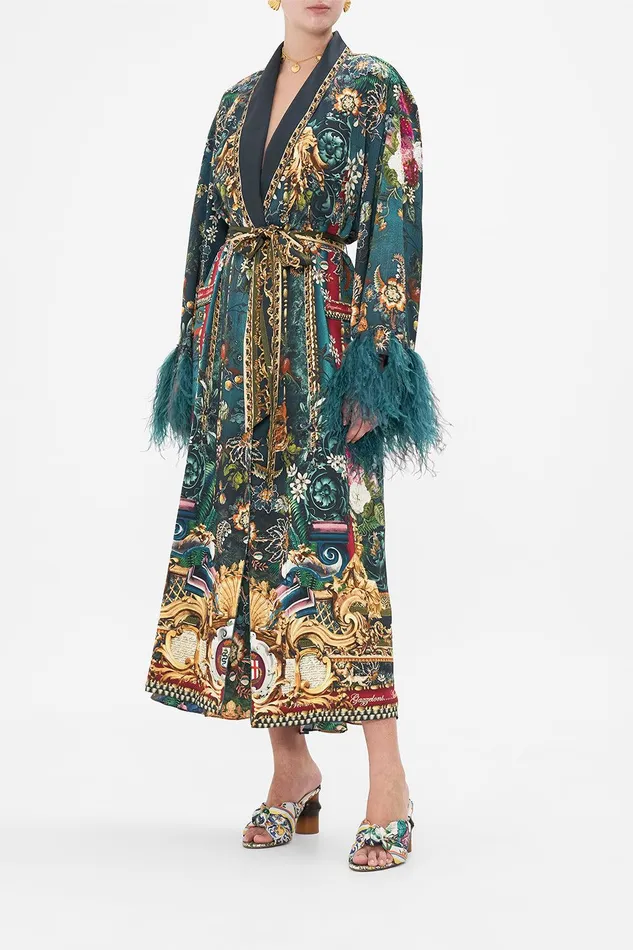 Camilla Kimonos Long Robe With Flared Sleeve Verdis World 8211 Womens Camilla Kimonos Long Robe With Flared Sleeve Verdis World 8211 Womens
