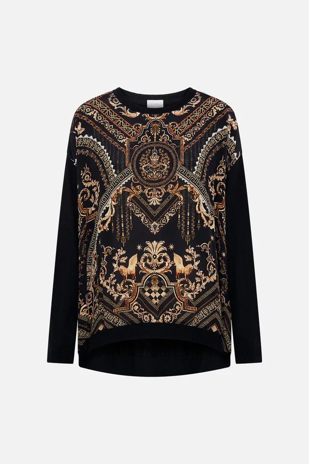 Camilla Knitwear Long Sleeve Jumper With Print Front Duomo Dynasty 8211 Womens Camilla Knitwear Long Sleeve Jumper With Print Front Duomo Dynasty 8211 Womens