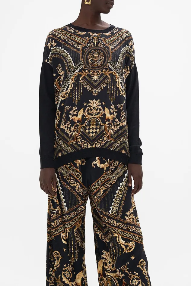 Camilla Knitwear Long Sleeve Jumper With Print Front Duomo Dynasty 8211 Womens Camilla Knitwear Long Sleeve Jumper With Print Front Duomo Dynasty 8211 Womens