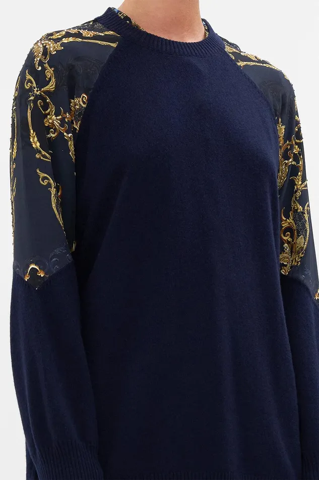 Camilla Knitwear Silk Spliced Shoulder Jumper Moonlight Melodies 8211 Womens Camilla Knitwear Silk Spliced Shoulder Jumper Moonlight Melodies 8211 Womens