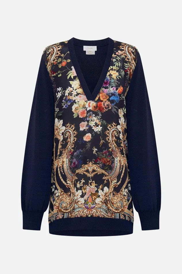 Camilla Knitwear V Neck Silk Front Jumper Play Your Cards Right 8211 Womens Camilla Knitwear V Neck Silk Front Jumper Play Your Cards Right 8211 Womens