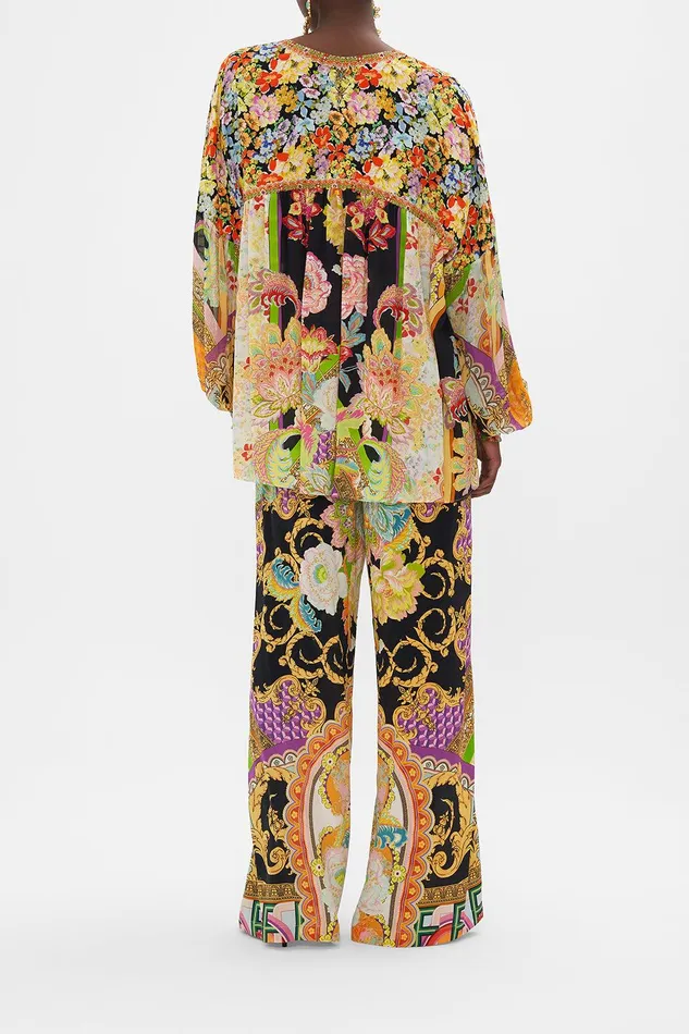 Camilla Long Sleeve Tops Blouson Blouse With Neck Tie Sundowners In Sicily 8211 Womens Camilla Long Sleeve Tops Blouson Blouse With Neck Tie Sundowners In Sicily 8211 Womens