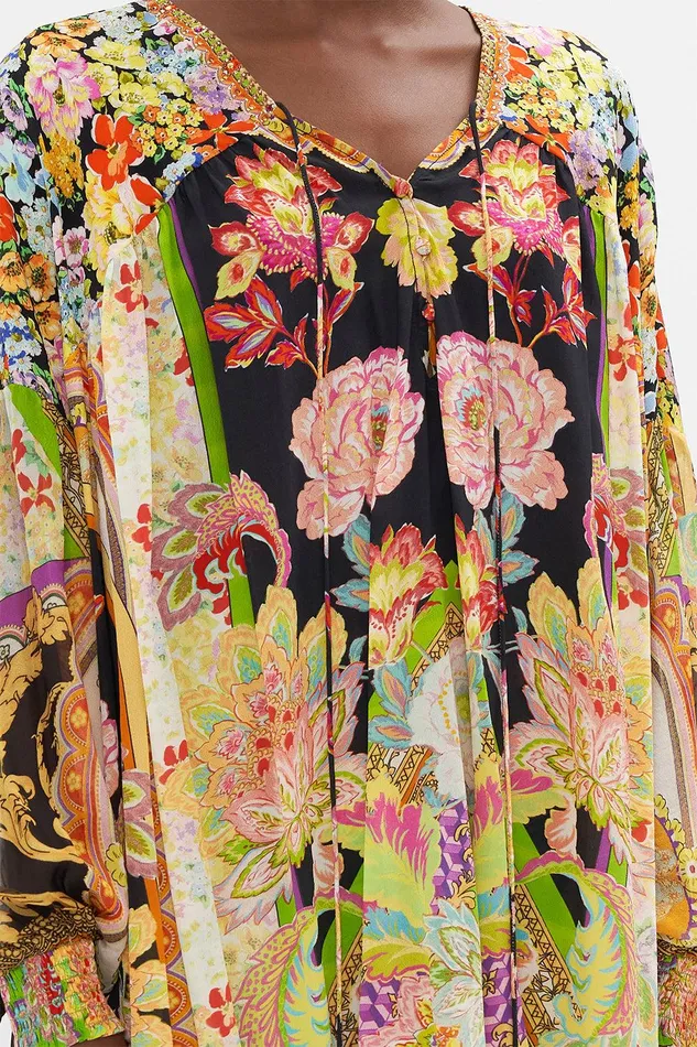 Camilla Long Sleeve Tops Blouson Blouse With Neck Tie Sundowners In Sicily 8211 Womens Camilla Long Sleeve Tops Blouson Blouse With Neck Tie Sundowners In Sicily 8211 Womens