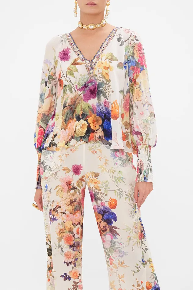 Camilla Long Sleeve Tops Shirred Cuff Blouse Friends With Frescos 8211 Womens Camilla Long Sleeve Tops Shirred Cuff Blouse Friends With Frescos 8211 Womens