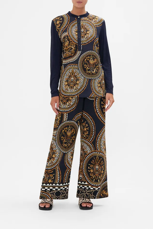 Camilla Loungewear Spliced Henley Shirt Duomo Kaleido 8211 Womens