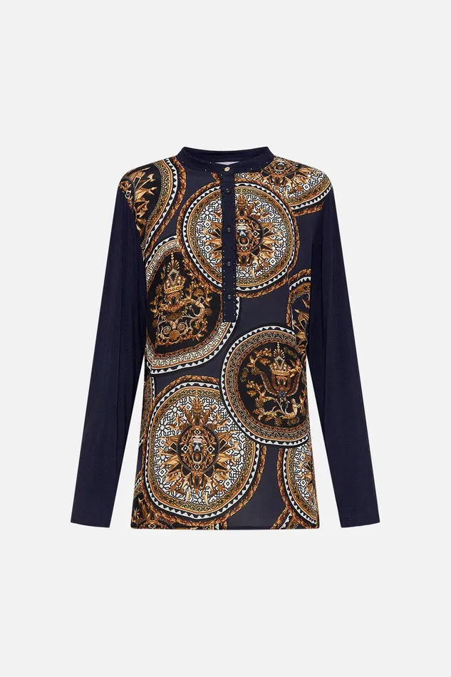 Camilla Loungewear Spliced Henley Shirt Duomo Kaleido 8211 Womens Camilla Loungewear Spliced Henley Shirt Duomo Kaleido 8211 Womens