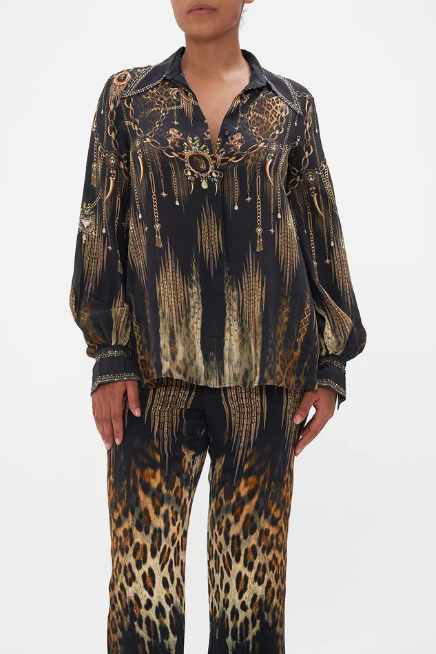 Camilla Matching Sets Curved Collar Blouse Jungle Dreaming 8211 Womens Camilla Matching Sets Curved Collar Blouse Jungle Dreaming 8211 Womens