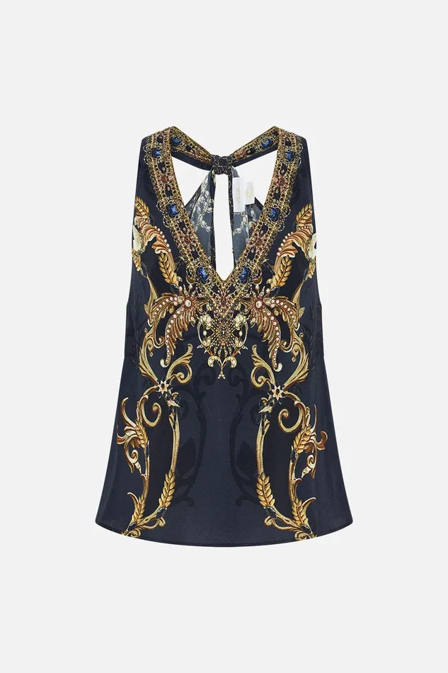 Camilla Matching Sets V Neck Top With Knot Back Moonlight Melodies 8211 Womens Camilla Matching Sets V Neck Top With Knot Back Moonlight Melodies 8211 Womens