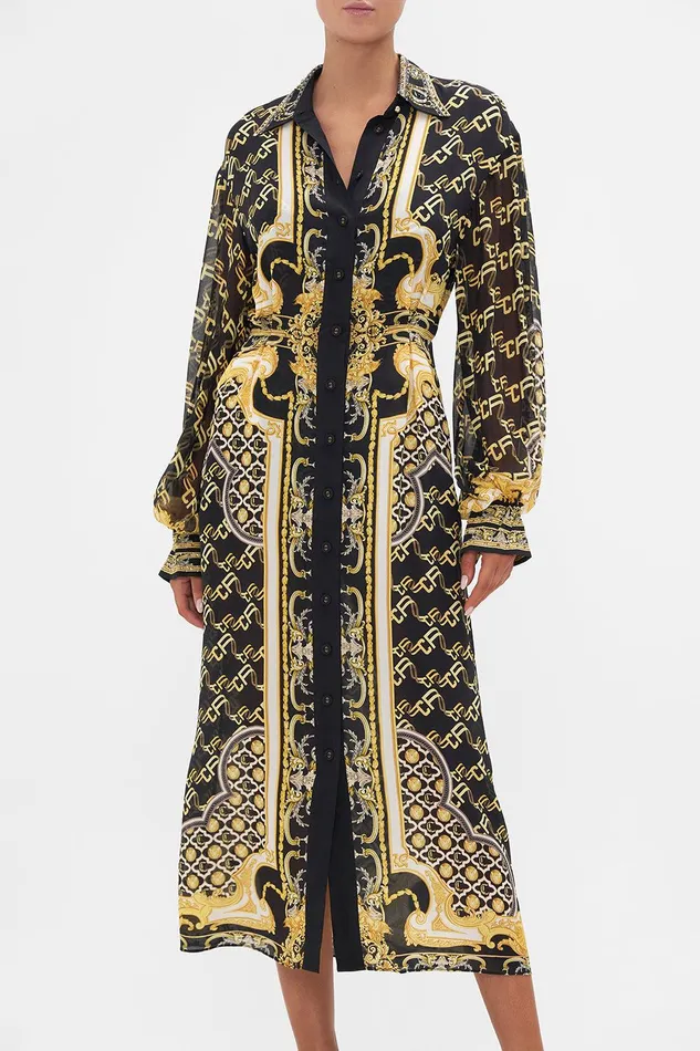 Camilla Maxi Dresses Button Down Blouson Sleeve Dress Tether Me Not 8211 Womens Camilla Maxi Dresses Button Down Blouson Sleeve Dress Tether Me Not 8211 Womens