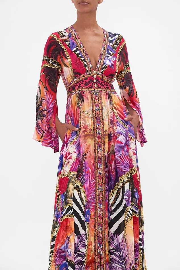 Camilla Maxi Dresses Kimono Sleeve Dress With Shirring Detail Wild Loving 8211 Womens Camilla Maxi Dresses Kimono Sleeve Dress With Shirring Detail Wild Loving 8211 Womens