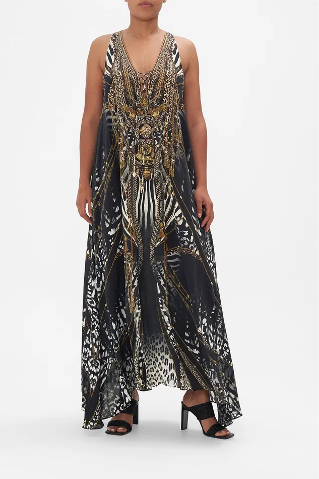 Camilla Maxi Dresses Lace Up Racer Back Dress Untamed Royalty 8211 Womens
