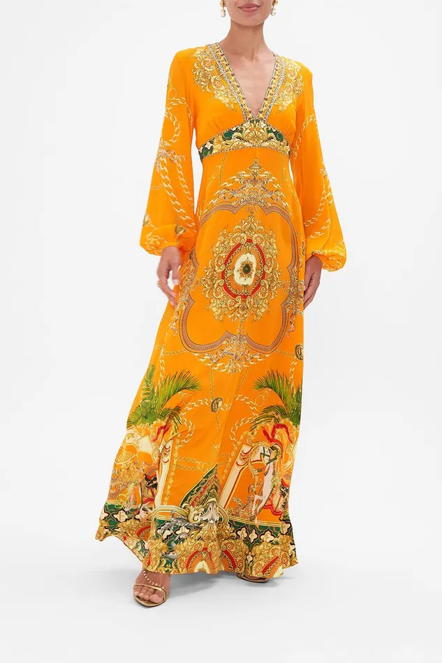 Camilla Maxi Dresses Printed Lantern Sleeve Dress Dancing With The Bulls 8211 Womens Camilla Maxi Dresses Printed Lantern Sleeve Dress Dancing With The Bulls 8211 Womens