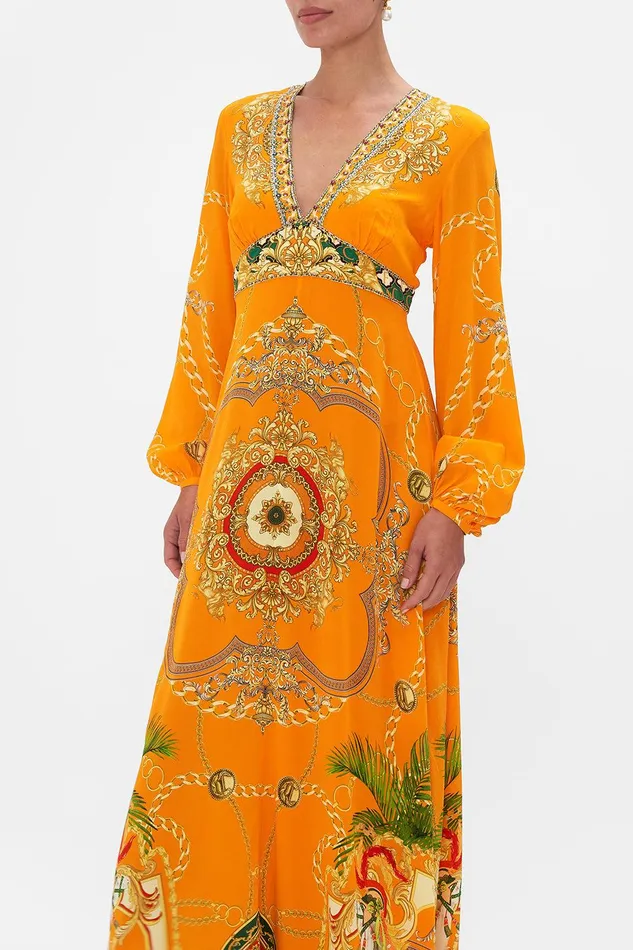 Camilla Maxi Dresses Printed Lantern Sleeve Dress Dancing With The Bulls 8211 Womens Camilla Maxi Dresses Printed Lantern Sleeve Dress Dancing With The Bulls 8211 Womens