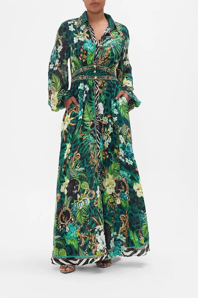 Camilla Maxi Dresses Waistband Long Dress With Collar Sing My Song 8211 Womens Camilla Maxi Dresses Waistband Long Dress With Collar Sing My Song 8211 Womens