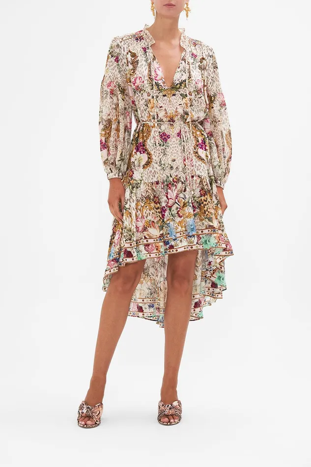 Camilla Midi Dresses Blouson High Low Dress Bambino Bliss 8211 Womens