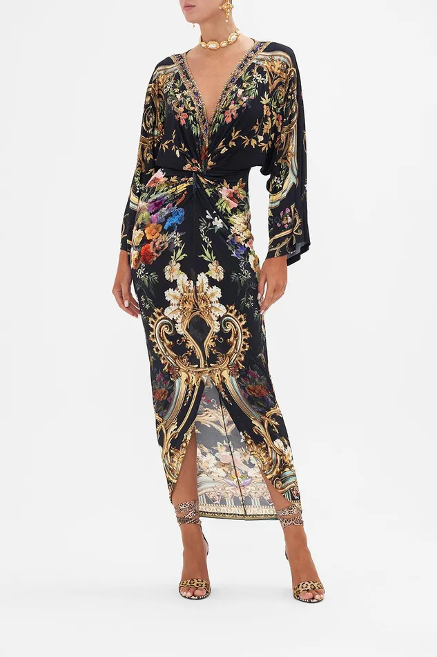 Camilla Midi Dresses Long Split Front Twist Dress Play Your Cards Right 8211 Womens