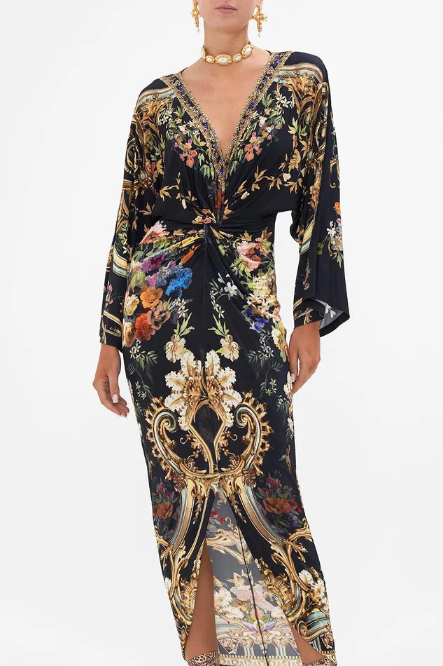 Camilla Midi Dresses Long Split Front Twist Dress Play Your Cards Right 8211 Womens Camilla Midi Dresses Long Split Front Twist Dress Play Your Cards Right 8211 Womens