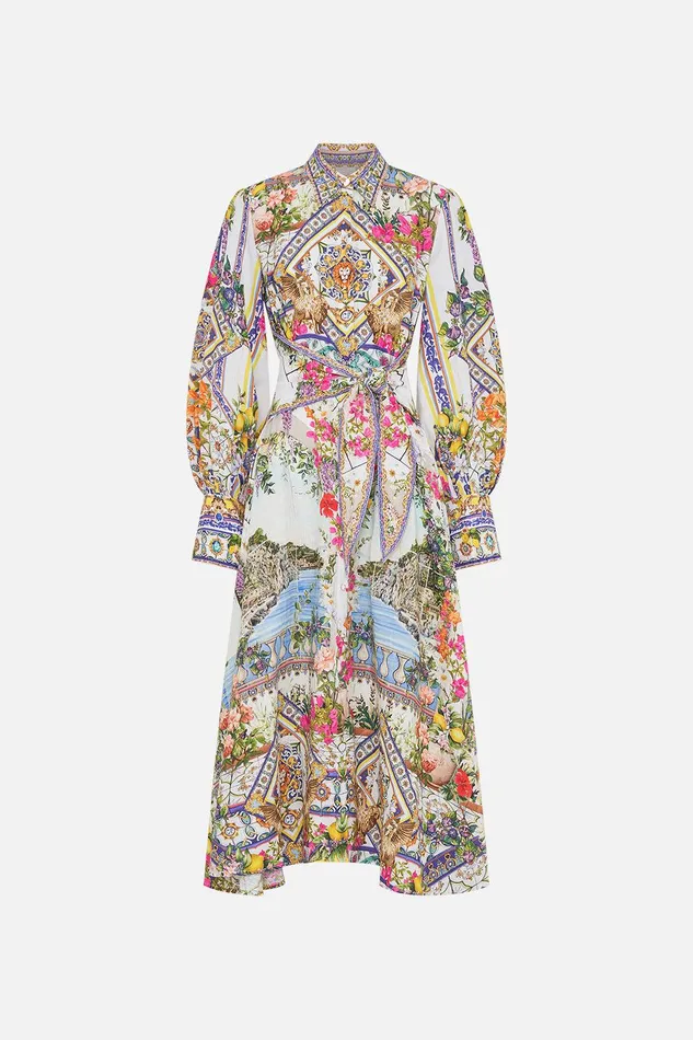 Camilla Midi Dresses Waist Tie Shirt Dress Amalfi Amore 8211 Womens Camilla Midi Dresses Waist Tie Shirt Dress Amalfi Amore 8211 Womens