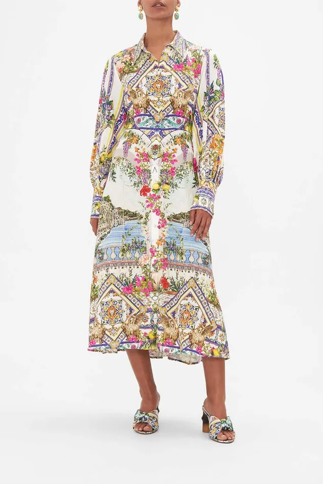 Camilla Midi Dresses Waist Tie Shirt Dress Amalfi Amore 8211 Womens Camilla Midi Dresses Waist Tie Shirt Dress Amalfi Amore 8211 Womens