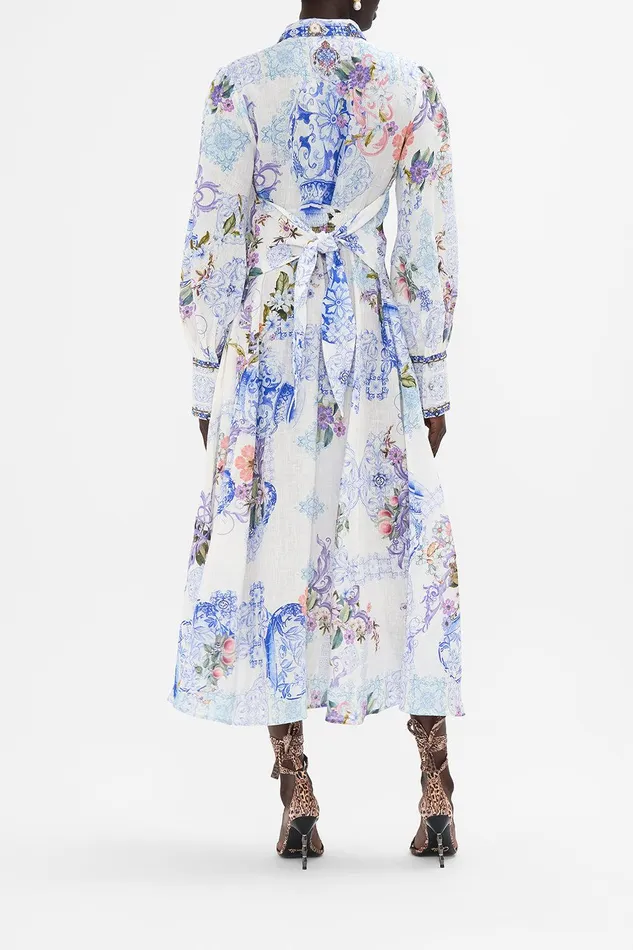 Camilla Midi Dresses Waist Tie Shirt Dress Paint Me Positano 8211 Womens Camilla Midi Dresses Waist Tie Shirt Dress Paint Me Positano 8211 Womens