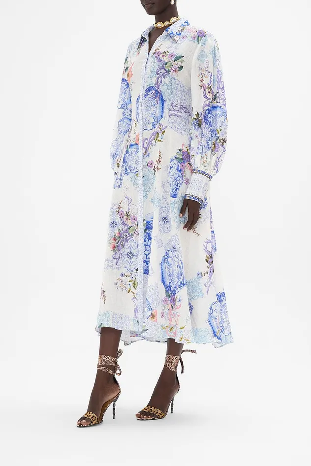Camilla Midi Dresses Waist Tie Shirt Dress Paint Me Positano 8211 Womens Camilla Midi Dresses Waist Tie Shirt Dress Paint Me Positano 8211 Womens