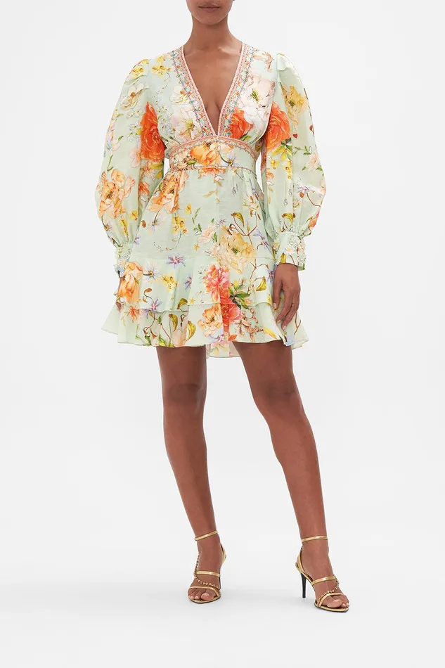 Camilla Mini Dresses Button Front Frill Dress Talk The Walk 8211 Womens