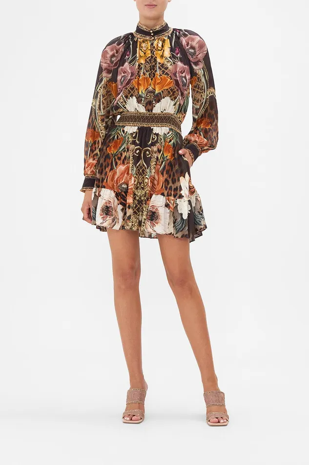 Camilla Mini Dresses Shirred Waist High Neck Mini Dress Wave Your Wand 8211 Womens Camilla Mini Dresses Shirred Waist High Neck Mini Dress Wave Your Wand 8211 Womens
