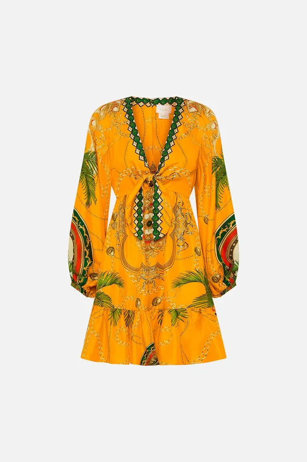 Camilla Mini Dresses Short Tie Front Blouson Dress Dancing With The Bulls 8211 Womens Camilla Mini Dresses Short Tie Front Blouson Dress Dancing With The Bulls 8211 Womens