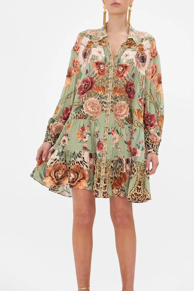 Camilla Mini Dresses Tiered Shirt Dress Grow And Glow 8211 Womens Camilla Mini Dresses Tiered Shirt Dress Grow And Glow 8211 Womens
