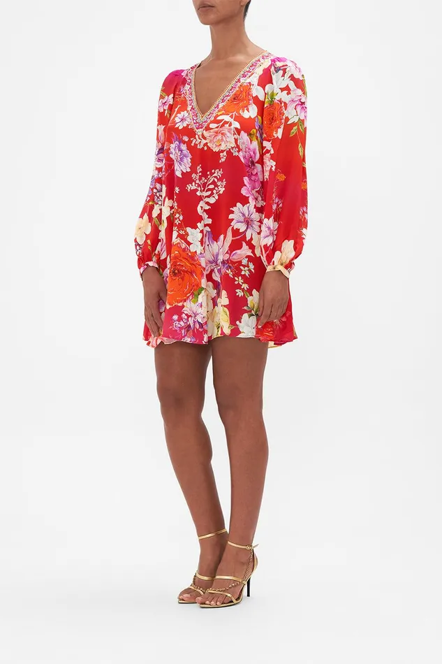 Camilla Mini Dresses V Neck Blouson Sleeve Dress Kiss And Tell 8211 Womens Camilla Mini Dresses V Neck Blouson Sleeve Dress Kiss And Tell 8211 Womens