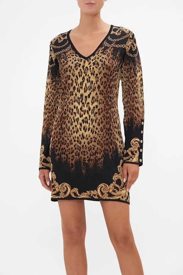 Camilla Mini Dresses V Neck Mini Knit Dress Jungle Dreaming 8211 Womens Camilla Mini Dresses V Neck Mini Knit Dress Jungle Dreaming 8211 Womens
