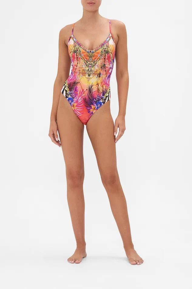 Camilla One Pieces V Neck High Leg One Piece Wild Loving 8211 Womens